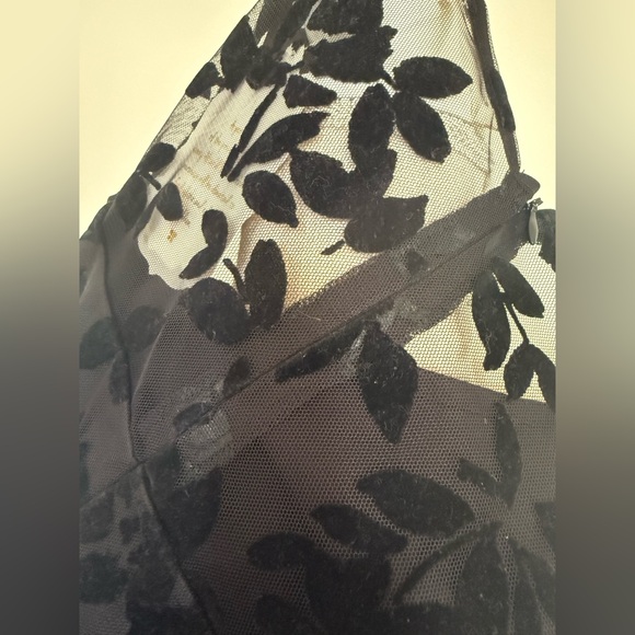 Altar'd State Black Velvet Floral & Lace Midi Dress - Picture 13 of 14